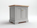 Aparadores de madera de ingeniería con 2 puertas 90x40x82 cm - gris taupe-madera natural - para comedor