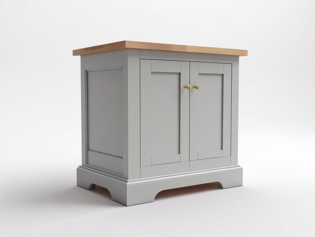 Aparadores de madera de ingeniería con 2 puertas 90x40x82 cm - gris taupe-madera natural - para comedor