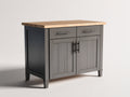 Aparadores de madera manufacturada 110x45x90 cm gris antracita y marrón natural con 2 puertas y 2 cajones estilo moderno para comedor