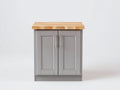 Aparadores de madera 80x40x90 cm - Gris y madera natural - 2 puertas con diseño moderno