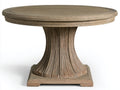 Mesas de jardín de madera maciza 130x130x76 cm - marrón claro - diseño redondo con pedestal central para exterior